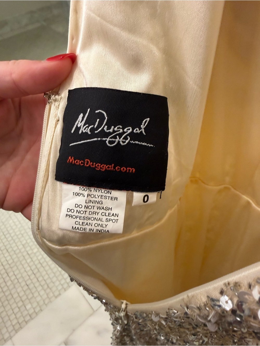 Mac Duggel Sequin Fringe V-Neck Party Dress in Gold - Picture 6 of 6
